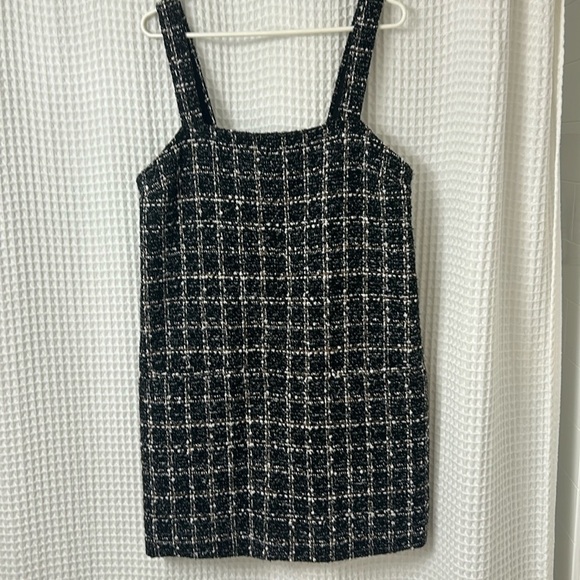 Abercrombie and Fitch Black and White Boucle Dress Large Tall - Picture 2 of 7